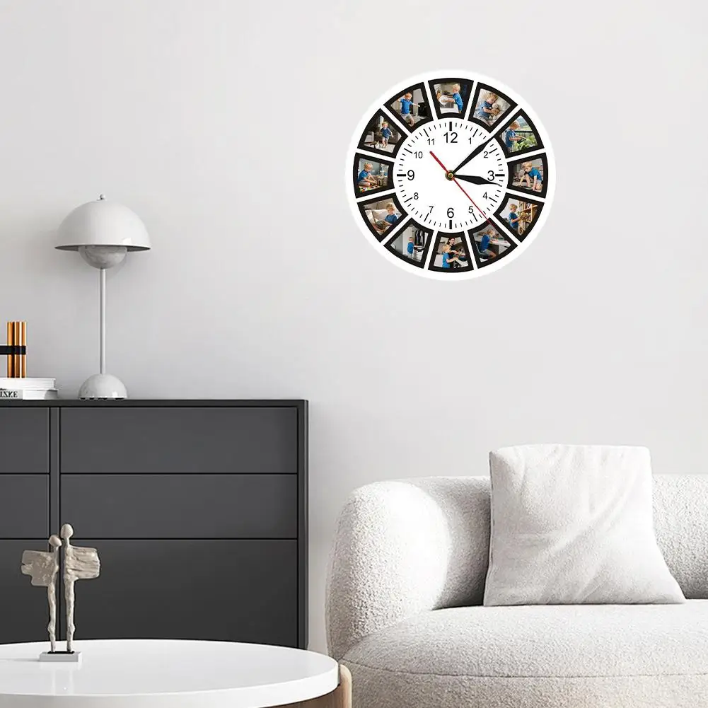 صورة مخصصة ساعة حائط صور مجمعة ساعة المنزل شخصية المنزل صور طباعة ساعة حائط ساعة حائط اكسسوارات الديكور #3