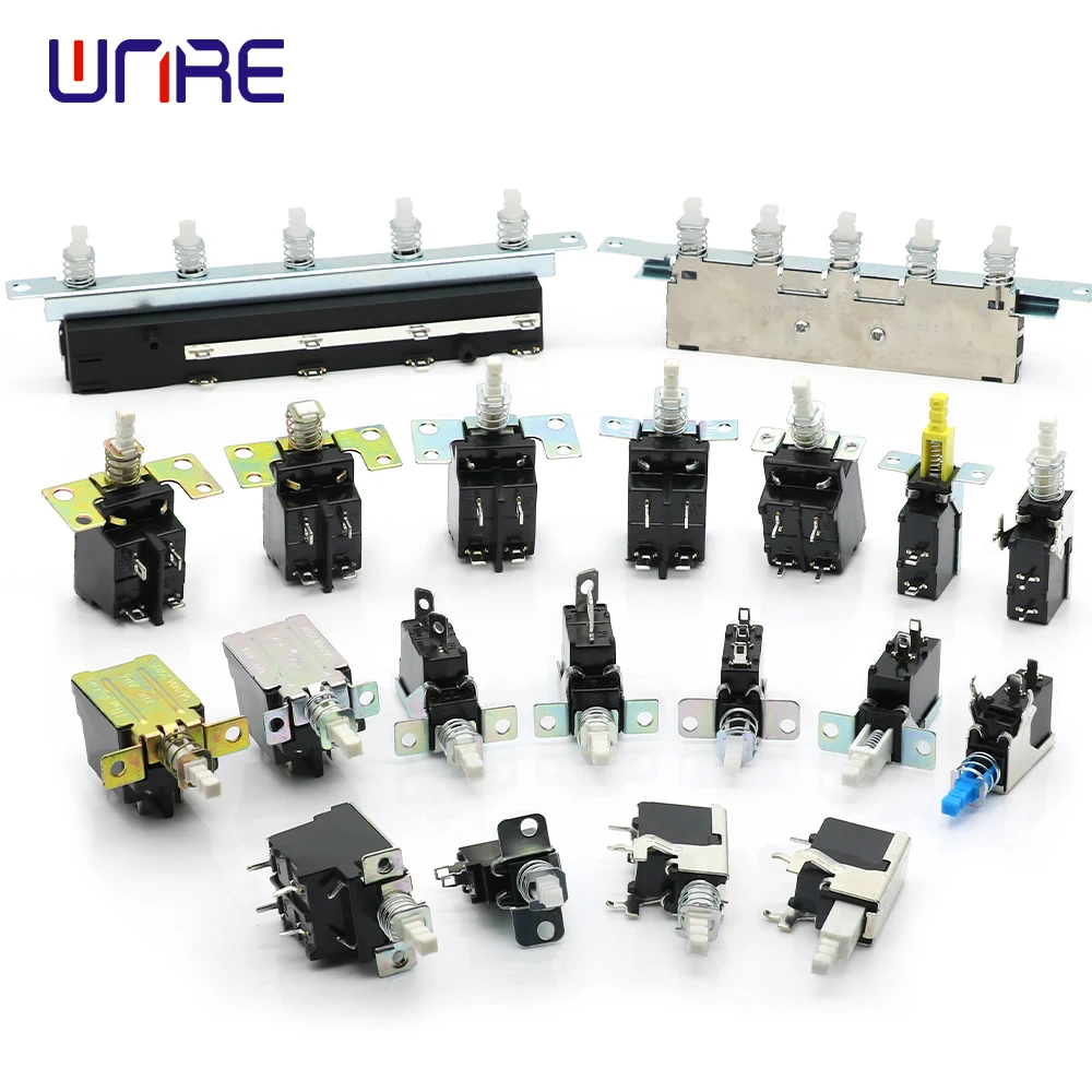 SW-3-2CJ Self-locking Power Switch Keyboard TV Home Appliance Switch Blue Handle With Spring Button Accessories