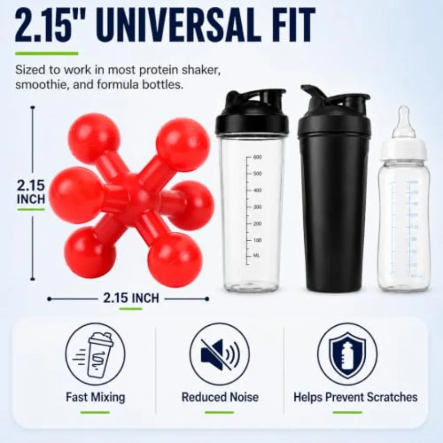 Shaker Balls for Protein Shakes, 5 Pack, BPA-Free Plastic 2.15 Inch Dishwasher Safe Mixer Balls for Shaker Bottles, Smoother Mi - view 4