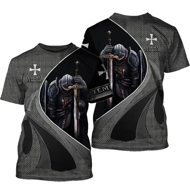 

Templar Knights 3D Print Summer Men's O-Neck T-shirt Casual Short Sleeve Oversized T Shirts Fashion Tee Tops Trend Men Clothing