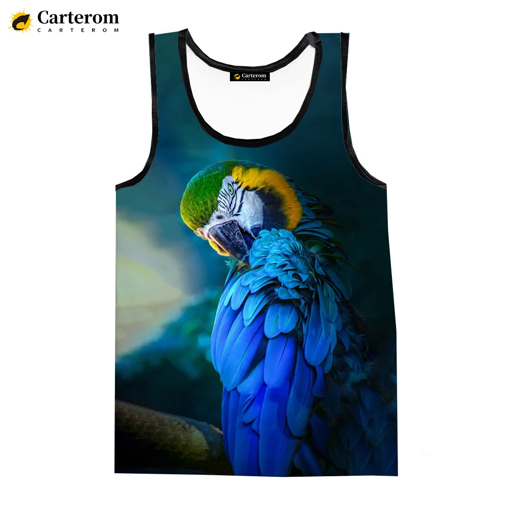 2023 Funny Birds Parrot 3D Printed Tank Tops Men Women Summer Casual Sleeveless Shirts Hip Hop Streetwear Oversized Tops Tees