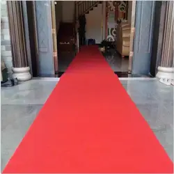 3M 5M 8M Red Rug Stepping Blanket Exhibition Travel Wedding Pad Carpet Aisle Corridor Stairs Indoor Outdoor Mesa Thickness:1.0mm