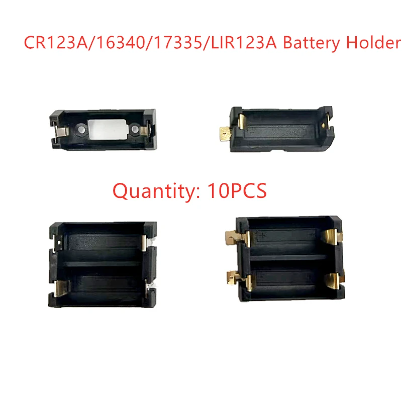 Image of 10 Stück CR123A X1 16340 Batteriebox LIR123A Batteriehalter Einzelbatterie SMD vergoldeter Patch