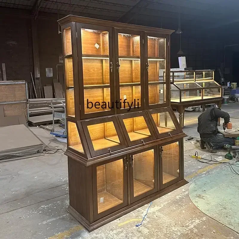 LHY26 ss New style Jewelry Glasses Display Cabinet Medieval Display Cabinet Nakajima Shoe Bag Glass Showcase ss 8617
