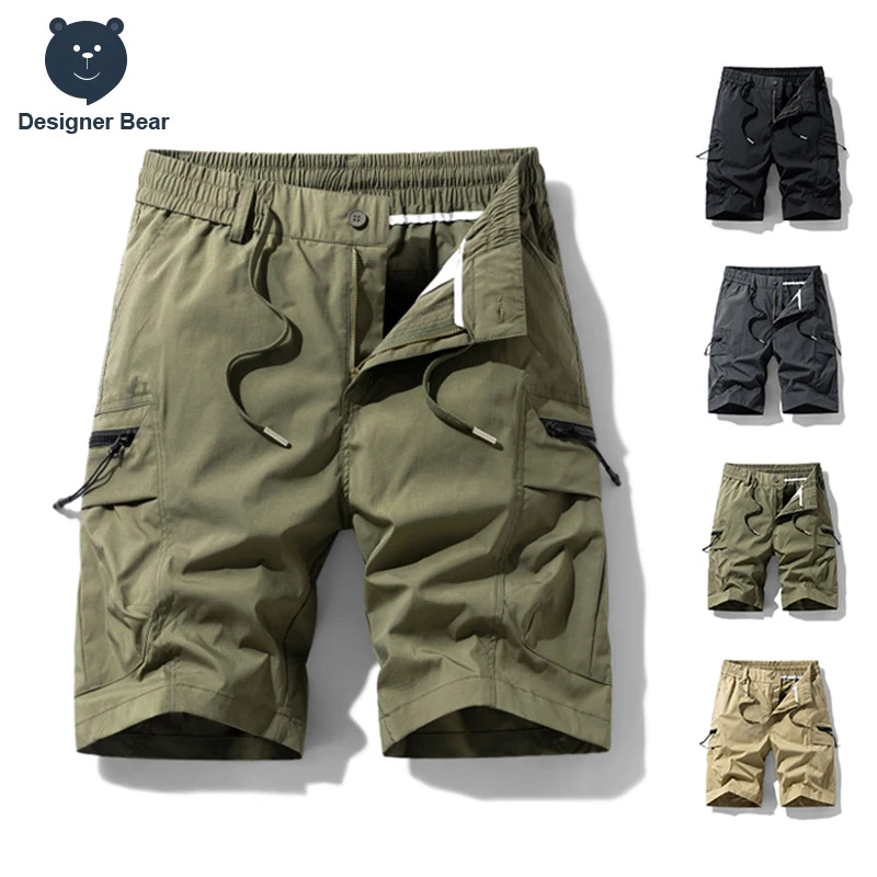 Pantalones Cortos Cargo Holgados para Hombre, de Marca, con Múltiples Bolsillos, Estilo Bermuda, para Trabajo, Verano, Finos, Casuales, Streetwear