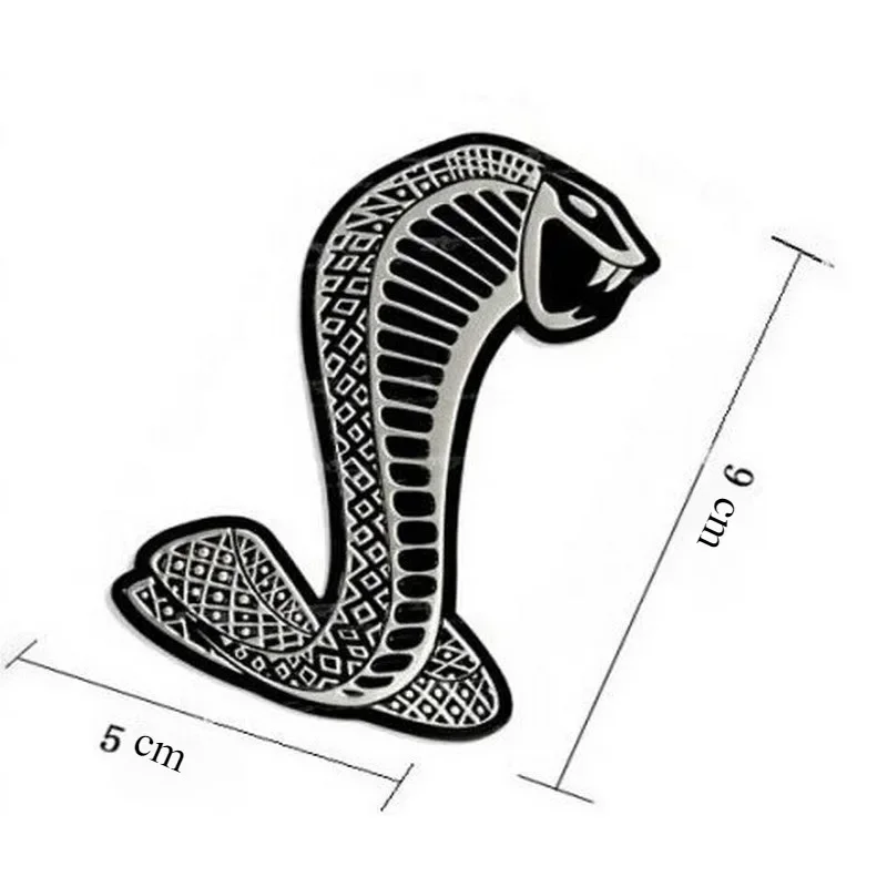 Cool Metal Snake Cobra Car Front Grille Emblem Side Fender Badge Rear Trunk Car Stickers Auto logo Styling Accessories