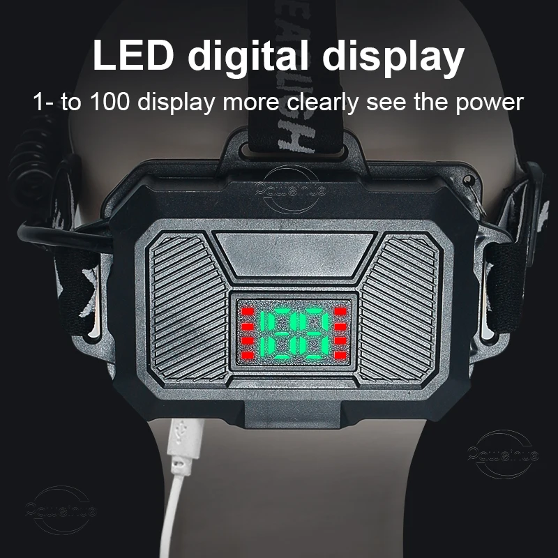 800W Powerful Head Flashlight XHP360 Led Headlamp USB Rechargeable Fishing Headlight Ultra Bright Power Bank Head-mounted Lights