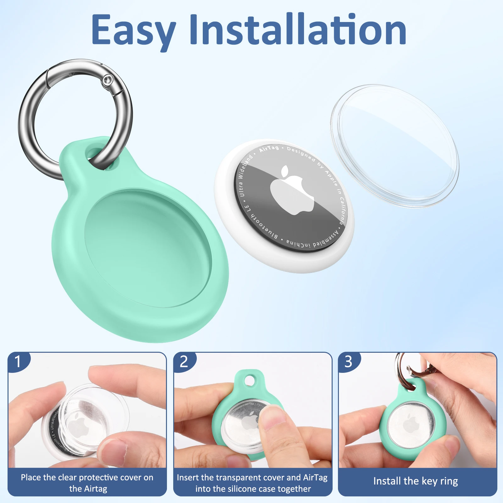 Soft TPU Keychain Cover For Apple Airtag Soft Holder Anti Lost Tracker Accessories For Tracker Keychain Cover Luggage Key Cover
