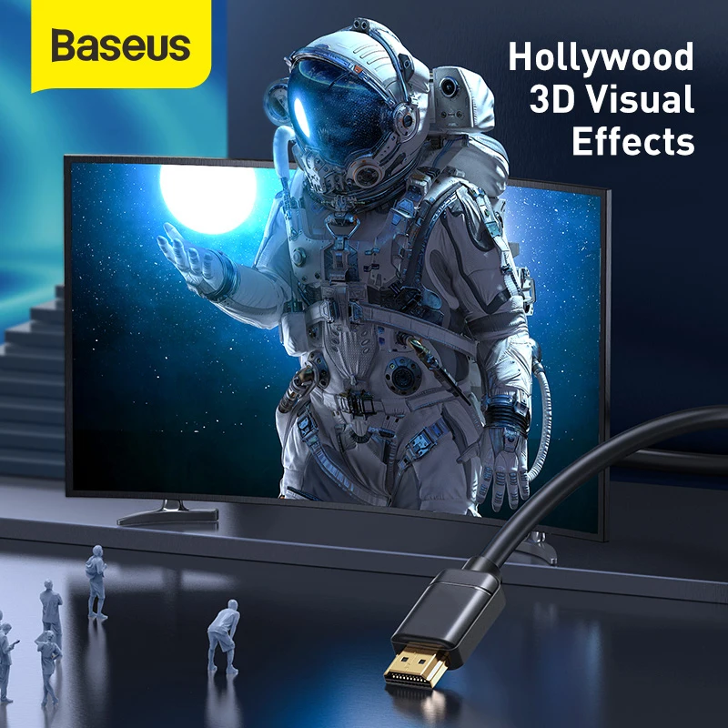 Baseus 4K to 4K HD 1080P 3D 30Hz 60Hz Cable HDMI-compatible For TV XBOX PS4 PS5 Laptop Computer Wire HDMI-compatible 2.0 Cable