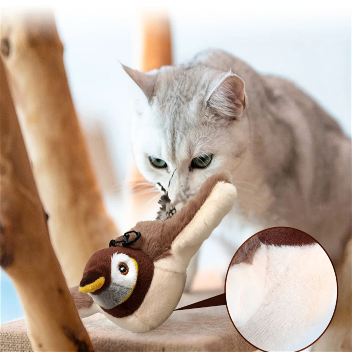 Cat Toys For Indoor Cats Automatic Flapping Bird Cat Toy USB Rechargeable Electronic Cat Enrichment Toys