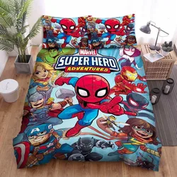 Spiderman Bedding Set Bed Cover Universal, The Avengers Duvet Cover Marvel Heroes Quilt Cover for Kids and Adults Modern Printed