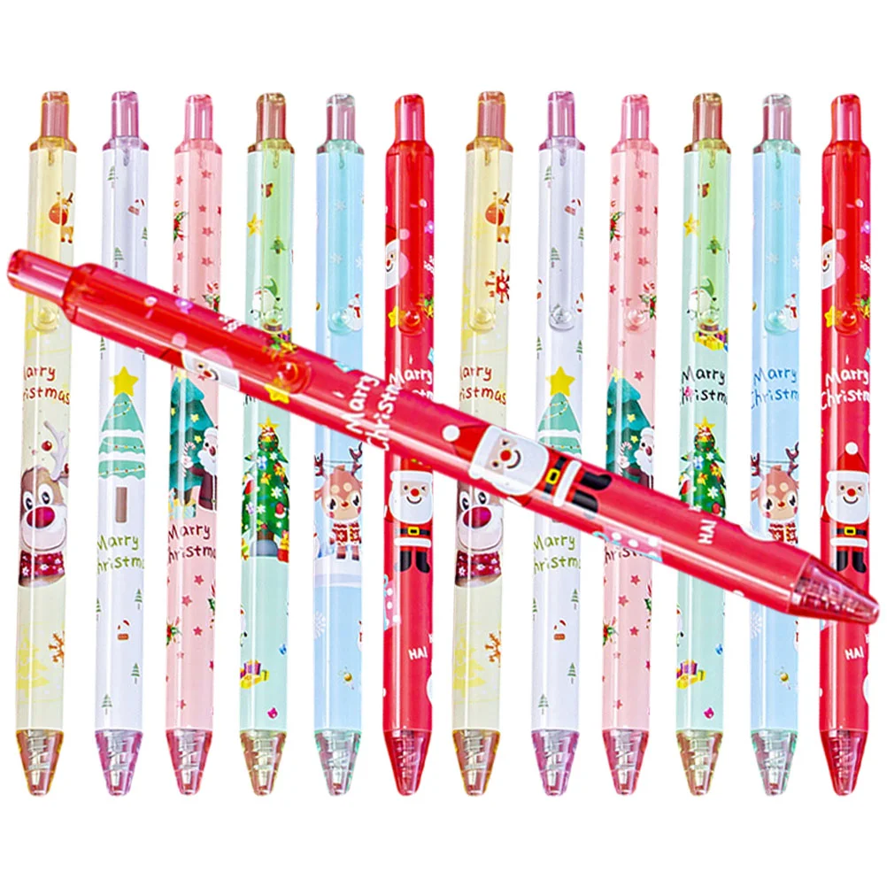 24pcs Lovely Christmas Writing Pens Students Plastic Pens Cute Gel Pens Prize Gifts students gel pen students stationery