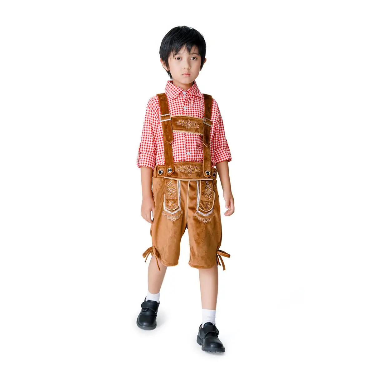 

Children's Day Beer Festival Role Play Costume with Overalls Performance Suit for Girls Stage Ethnic Wear Spring 2025