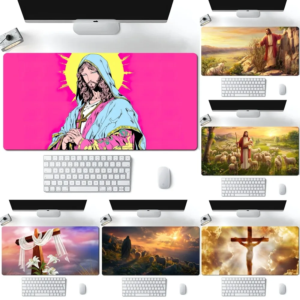 Religious Belief Jesus Mousepad Computer Laptop Gamer Pad PC Gaming Accessories Desk Mats