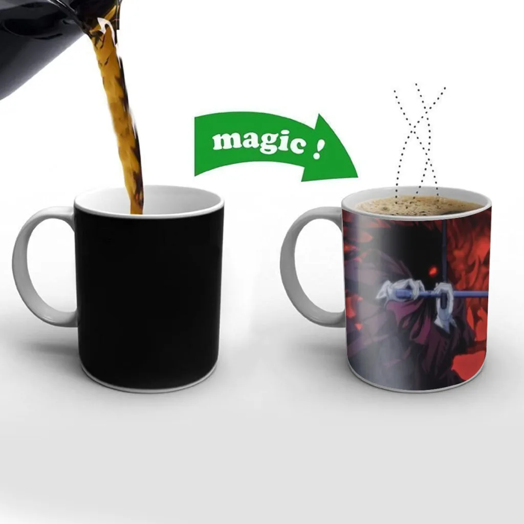 

Alucard Hellsing Anime Movie Mugs Cup Changing Color Magic Mugs Heat Sensitive Tea Cup Coffee Mug Gift Mug Drop Shipping