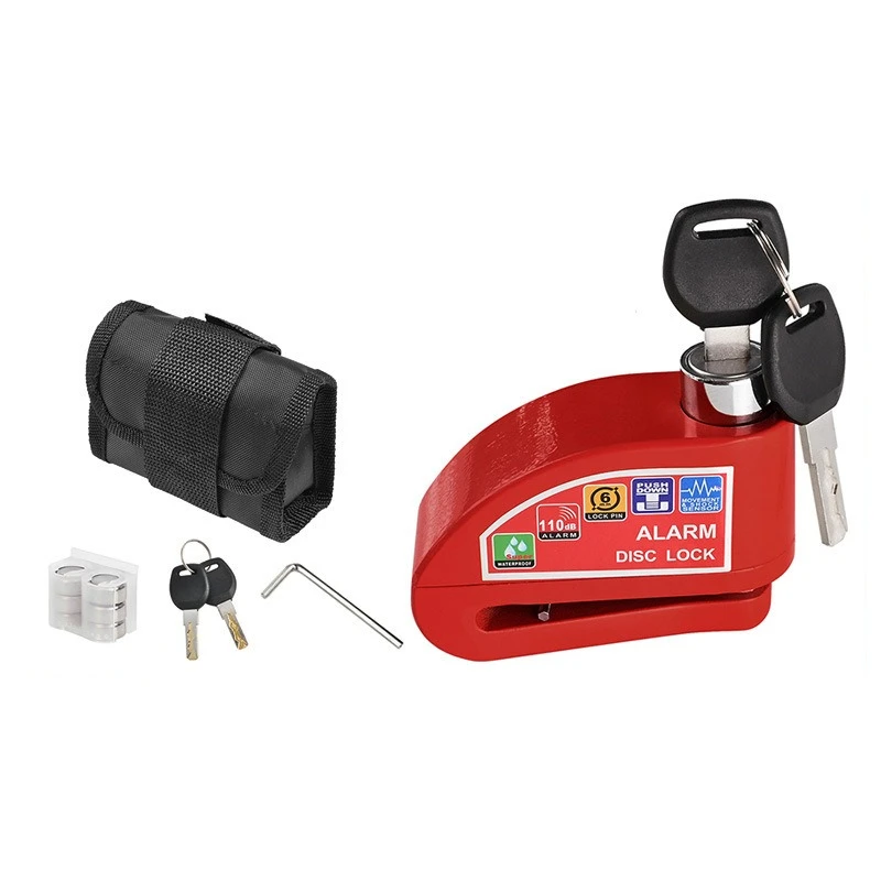 

Alarm disc brake lock, lock bag, reminder rope set in stock, motorcycle anti-theft lock, mountain bike, electric bicycle lock