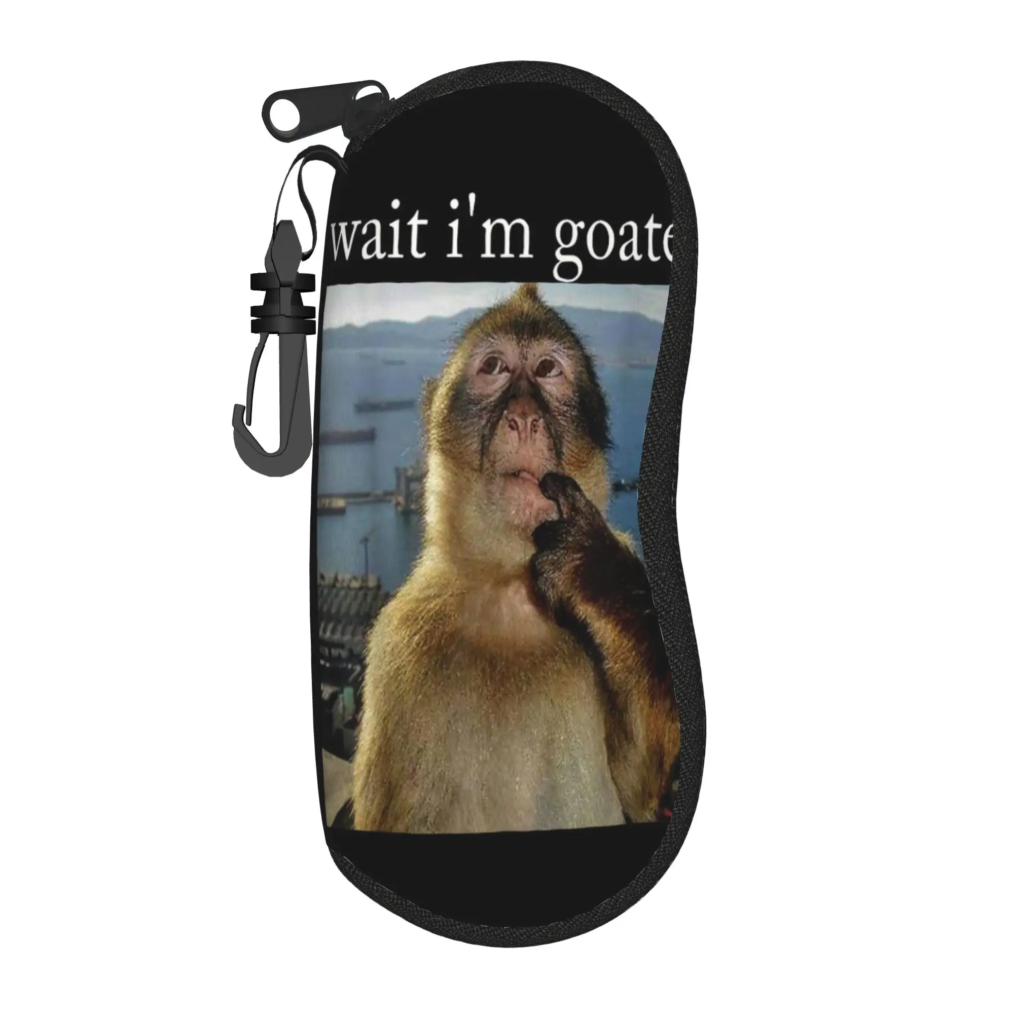 Thinking Monkey Meme Glasses Case Unisex  Sunglasses Pouch Classic Print Eyewear Storage Travel Eyeglass Protector