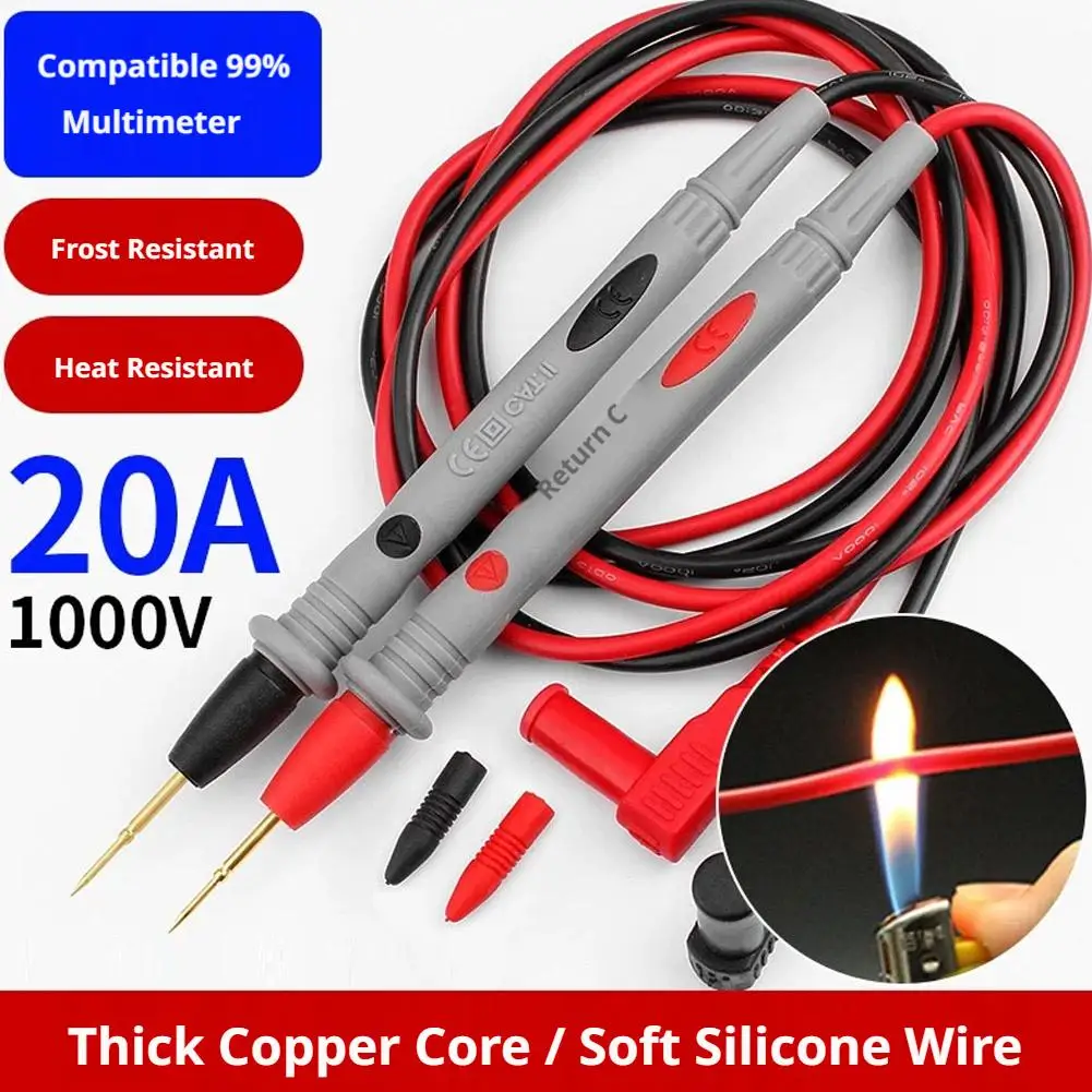 20A 1000V Probe Test Leads Pin for Digital Multimeter Needle Tip Multi Meter Tester Lead Probe Wire Pen Cable