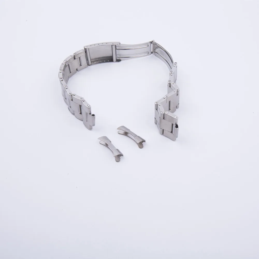 20mm Watch Strap 316L Stainless Steel Aftermarket Oyster Rivet Curved End Bracelet Compatible For RLX Watches