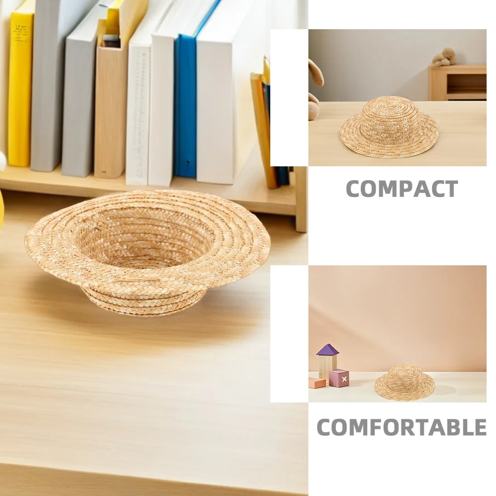 Mini sombreros de paja, Base Diy para accesorios, gorros tejidos pequeños, Kits de manualidades, actividades familiares, adornos de decoración del hogar, sombrero de copa en miniatura, 2 uds.