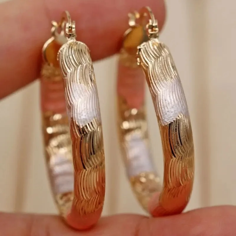 Golden Hoop Earrings Bohemian Style Alloy Earrings Exquisite Gift Women\'s Daily Casual Earrings