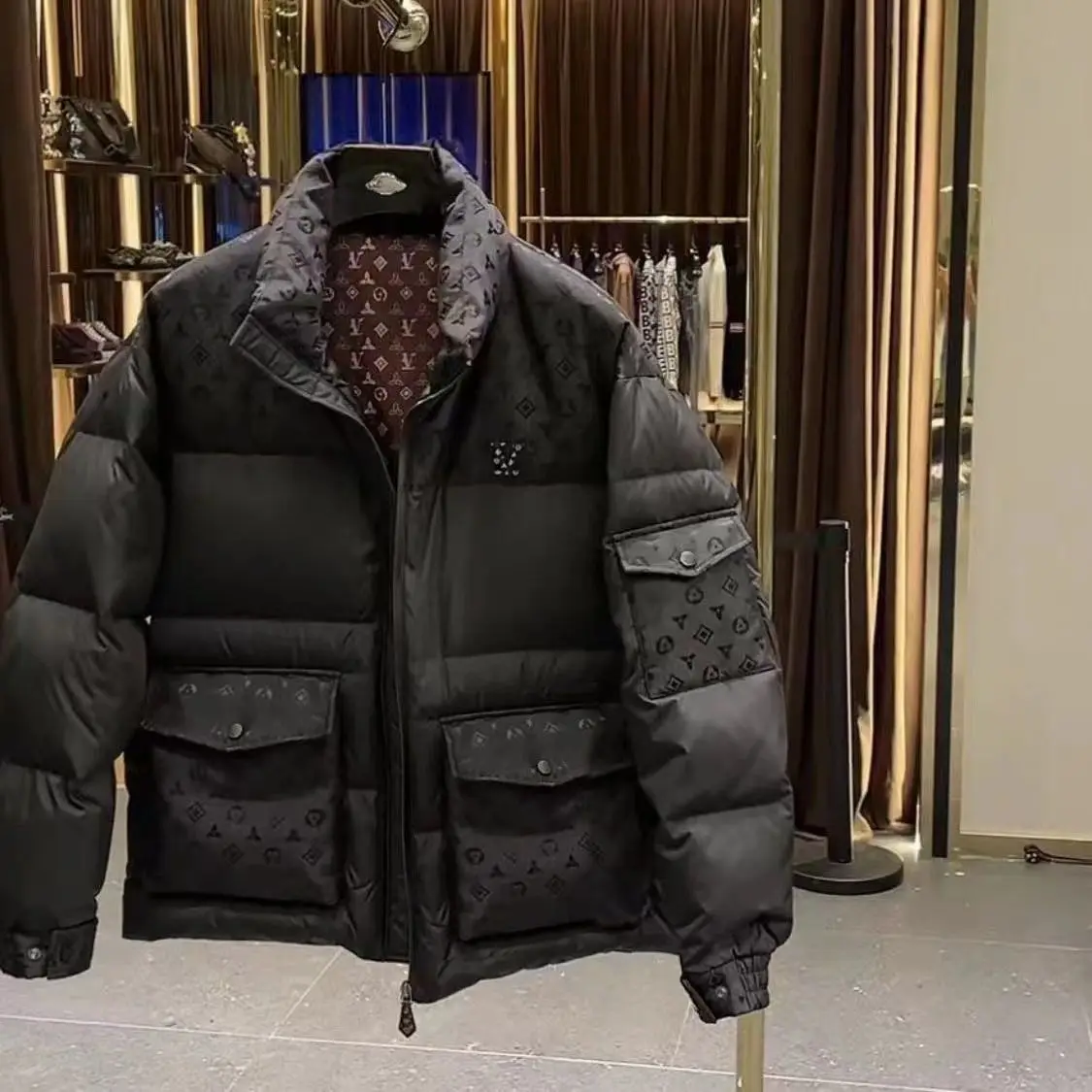 Jaket Puffer Gaya Eropa Amerika untuk Pasangan, Musim Gugur Musim Dingin, Retro Sederhana, Kerah Tegak, Longgar, Tahan Dingin, Serbaguna