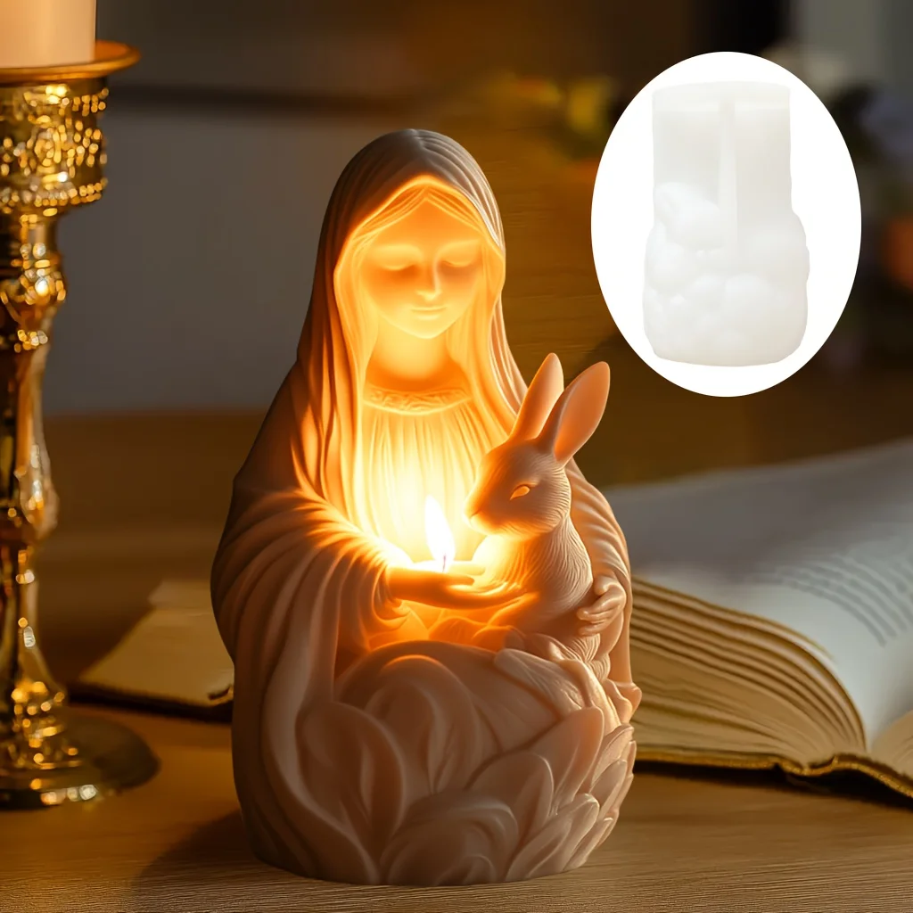 أرنب الفطر بيضة عيد الفصح زهرة مزينة شمعة أسطوانية قالب من السيليكون الأرنب بيضة عيد الفصح الفطر تحت عنوان قوالب الراتنج العمود