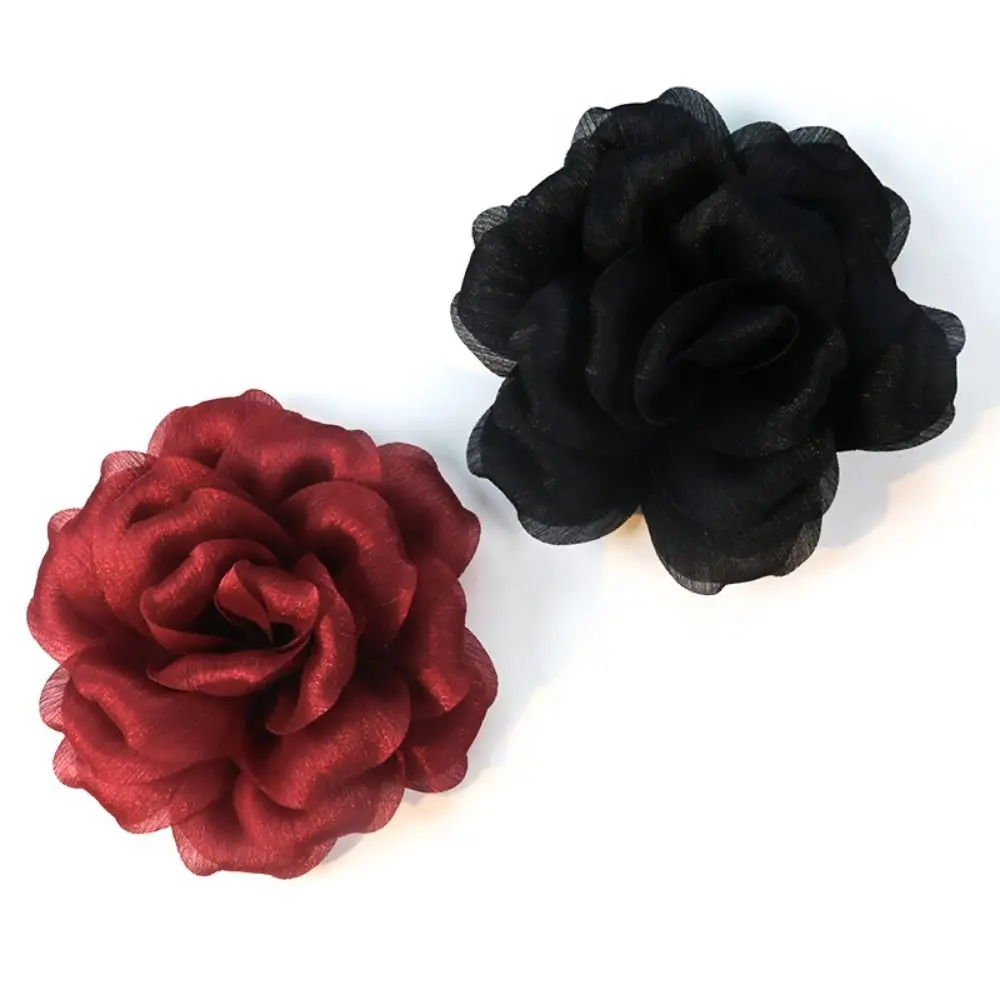 جديد اضافية كبيرة مقلد زهرة الصدار الأزياء اليدوية القماش التصحيح حرق حافة تصميم فستان الأورجانزا الملحقات