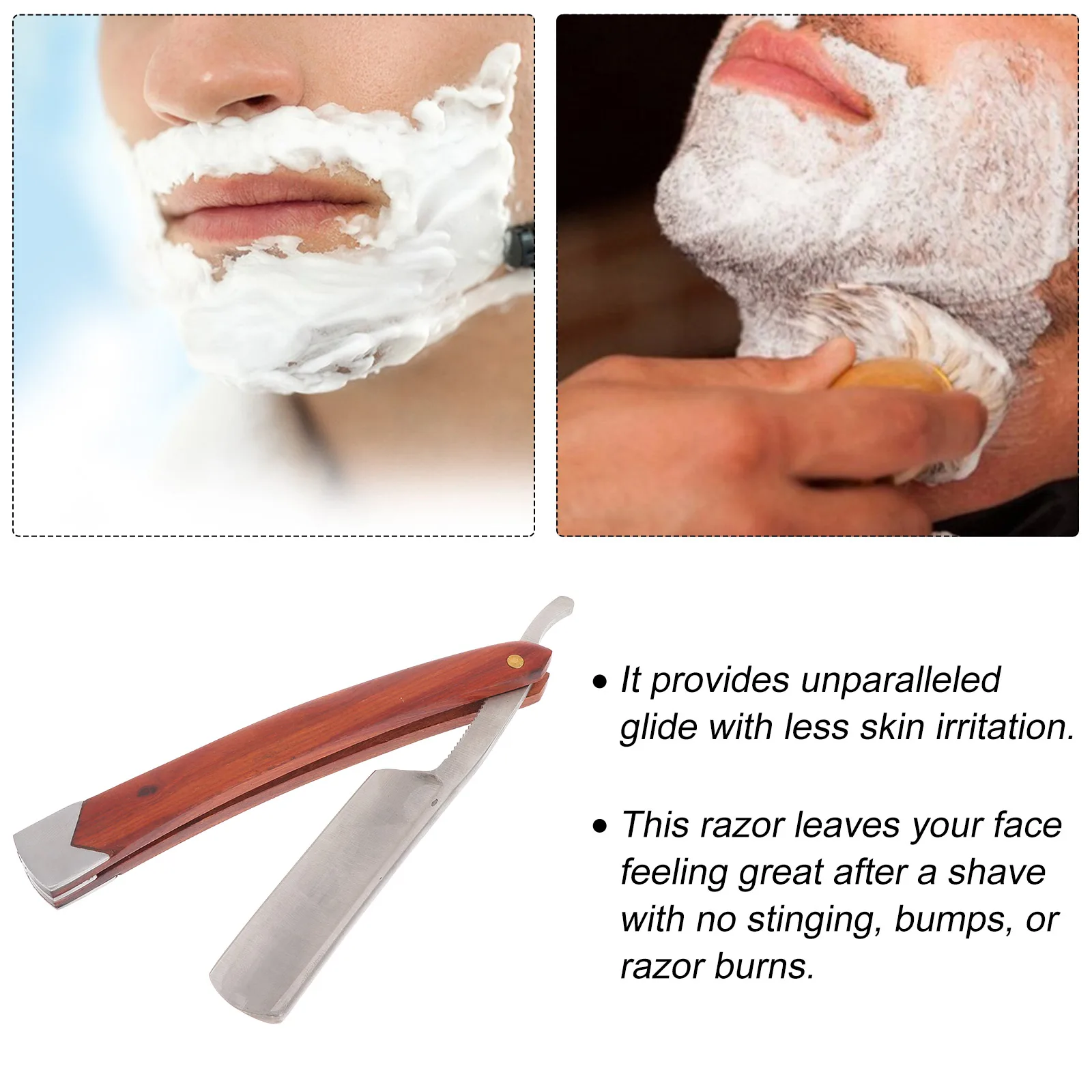 

Manual Shaving Razor Stainless Steel Beard Trimmer Portable for Men Travel Lightweight Foldable Design