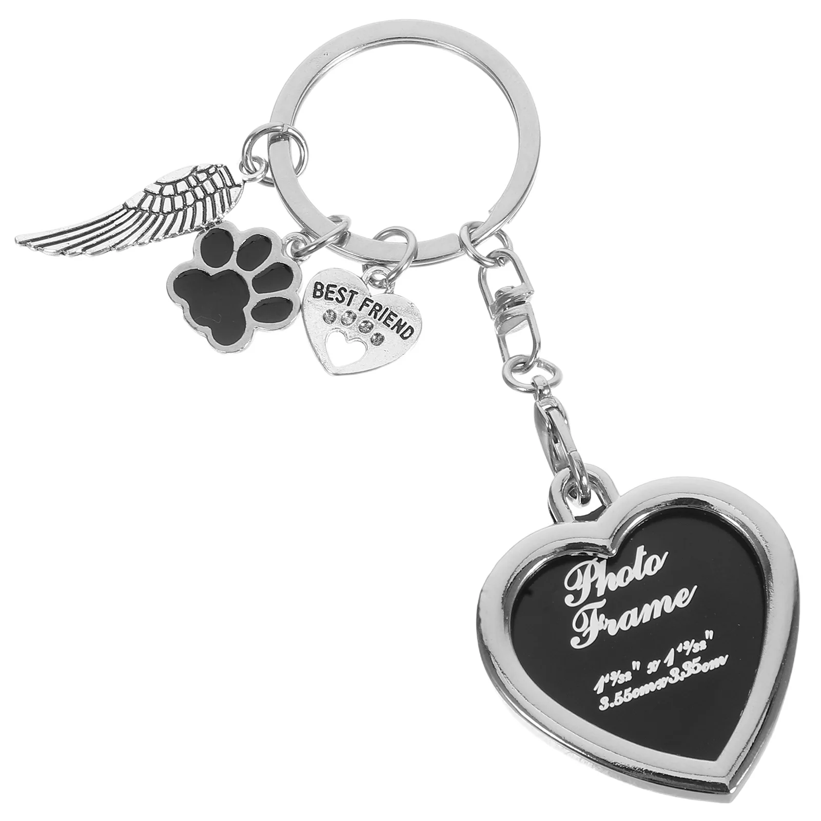 

Pet Photo Frame Keychain Dog Memories Cat Footprint Souvenir Memorial Gift Zinc Alloy Exquisite Unique Multifunctional