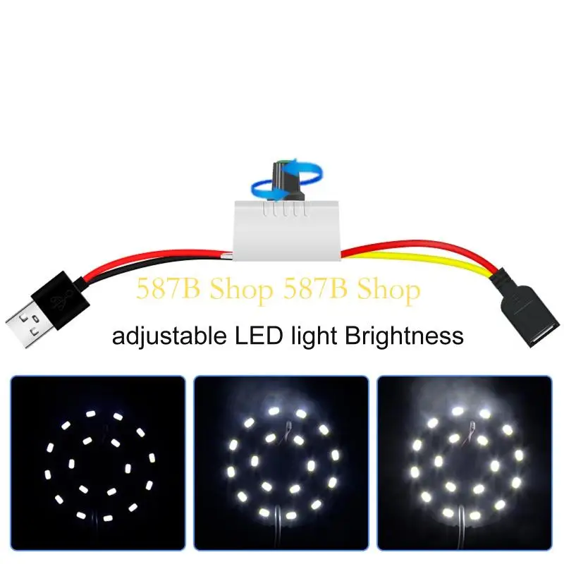 587B DC5V Dimmable USB LED مفاتيح Dimmer Dimmer مفاتيح سطوع قابلة للضبط إكسسوارات وحدة التحكم في ضوء الشريط LED