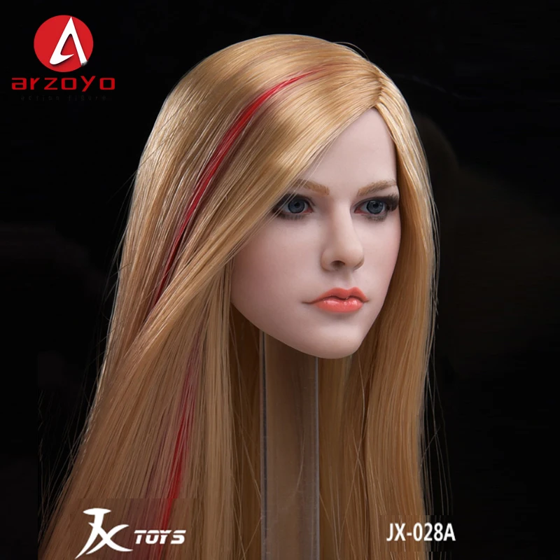 JX-028 1/6 Scale Avril Head Sculpt Carving Model Fit 12'' Female Soldier Action Figure Body Dolls