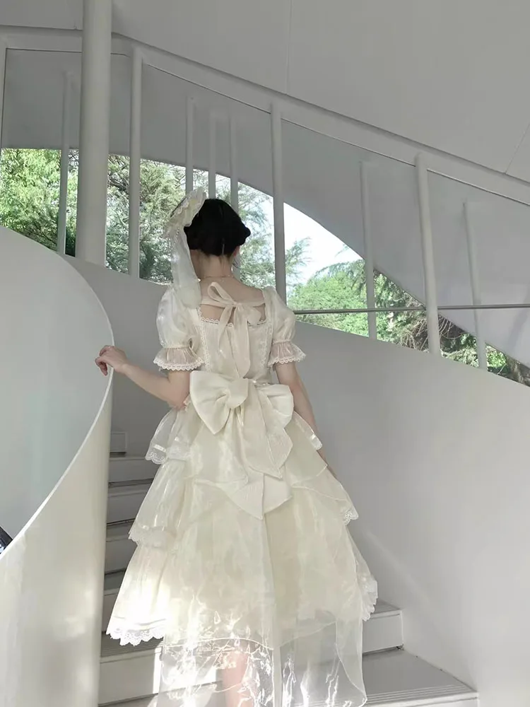 

Ele Lavi Lolita Dr Hanging Ne Princ Wedding Dr Floral Print Tea Length Skirt for Anime Cosplay And Daily Wear