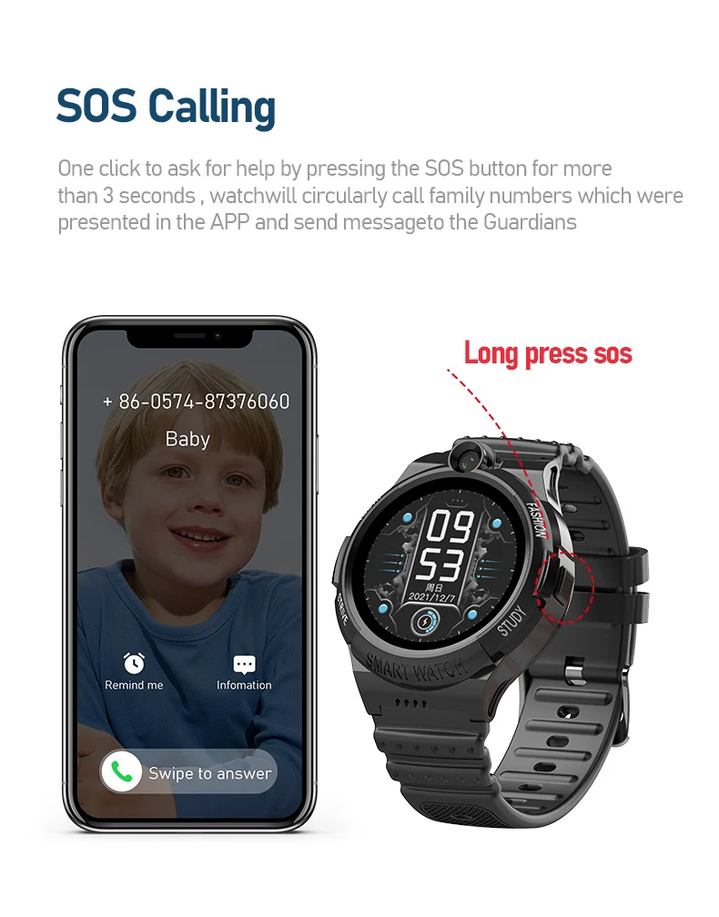 Getfitsoo 4G Criança Relógio Inteligente Chamada de Vídeo GPS WiFi Anti Perdido Rastreador Estudante Relógio de Telefone À Prova D 'Água Câmera SOS Crianças SmartWatch