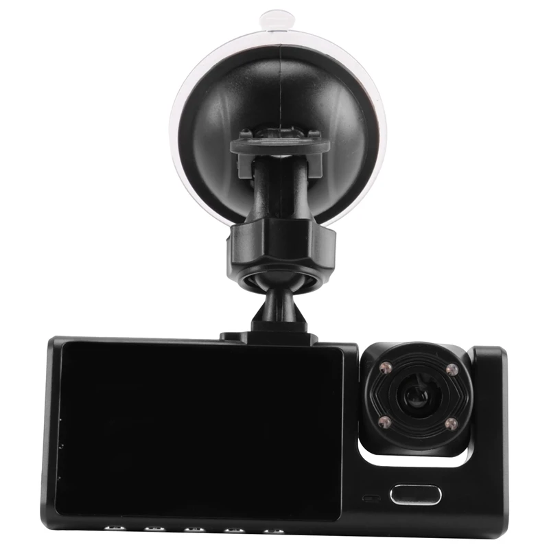 3X 3 Camera Lens Car DVR 3-Channel Dash Cam HD 1080P Front And Rear Inside Dashcam Video Recorder Night Vision