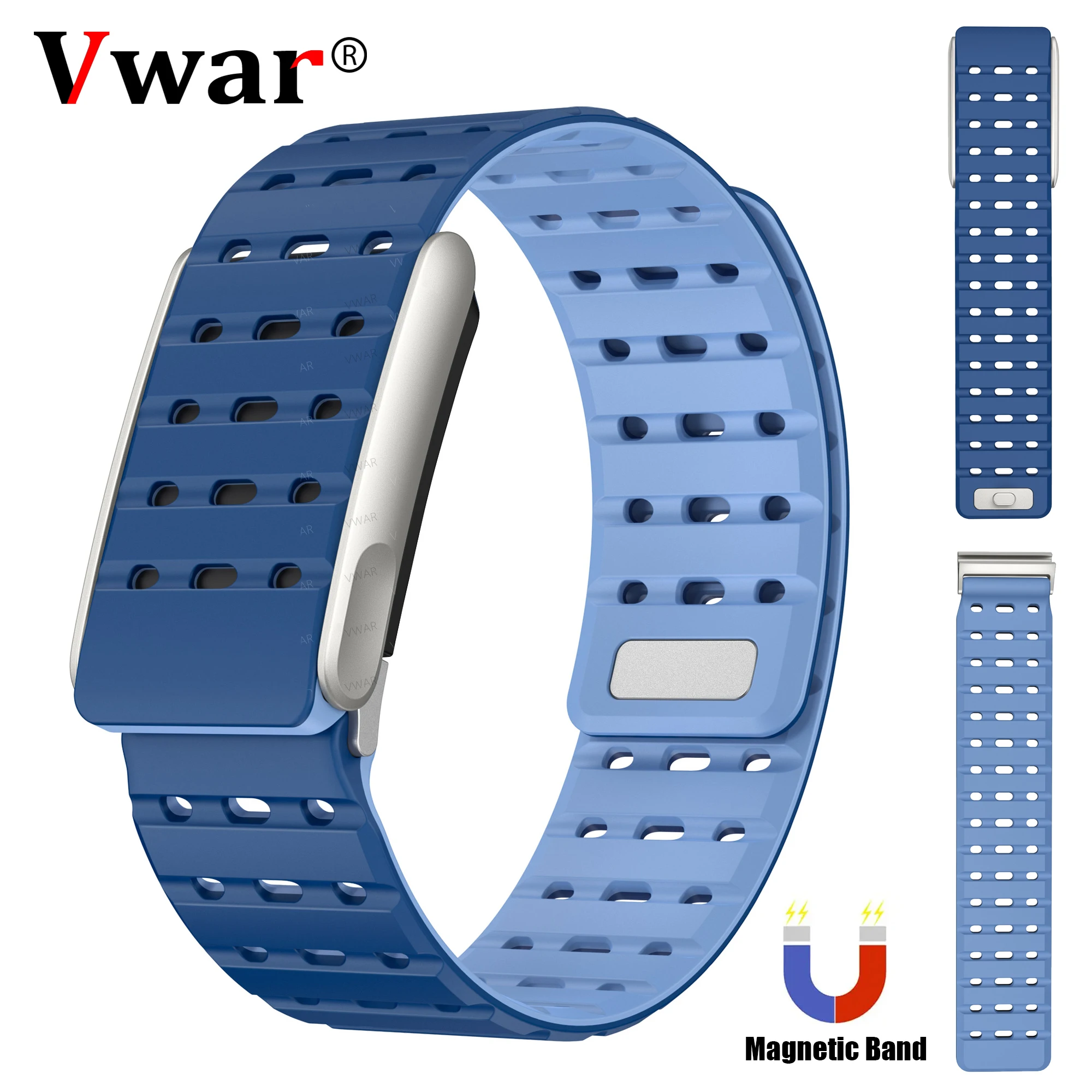 حزام مغناطيسي لـ WHOOP 5.0/MG SportFlex ترقية حزام ساعة رياضي قابل للتنفس لـ Whoop One Peak Life ECG حزام النساء والرجال