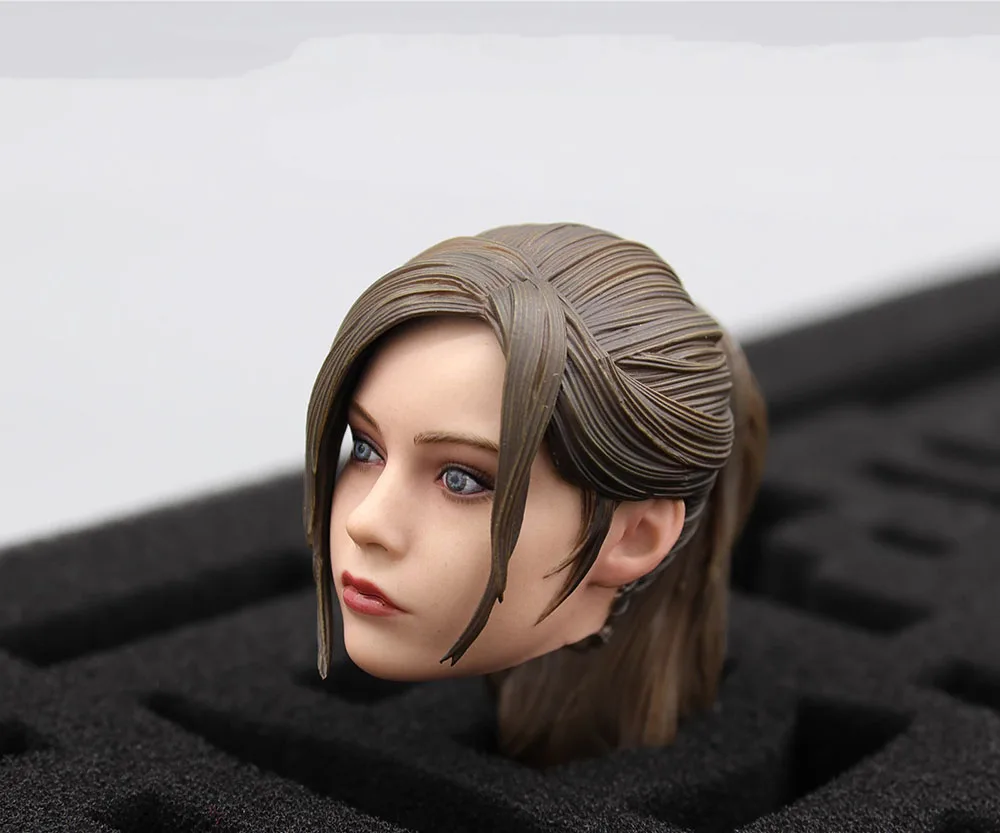 1/6 DAMTOYS DMS038 Residents of the Evil Game Charactor Player Female Vivid Head Sculpt Carving Stand Platform For Collect DIY