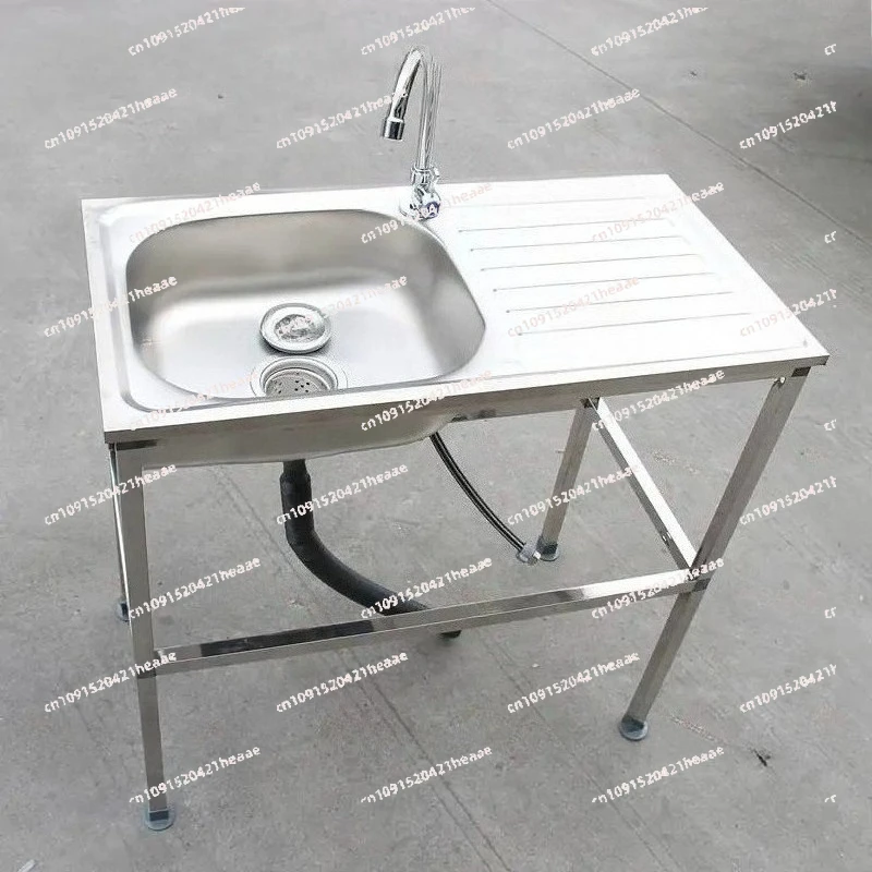 Suitable for  Integrated stainless steel face wash basin shelf Bathroom wash table Movable sink，Simple wash basin table，