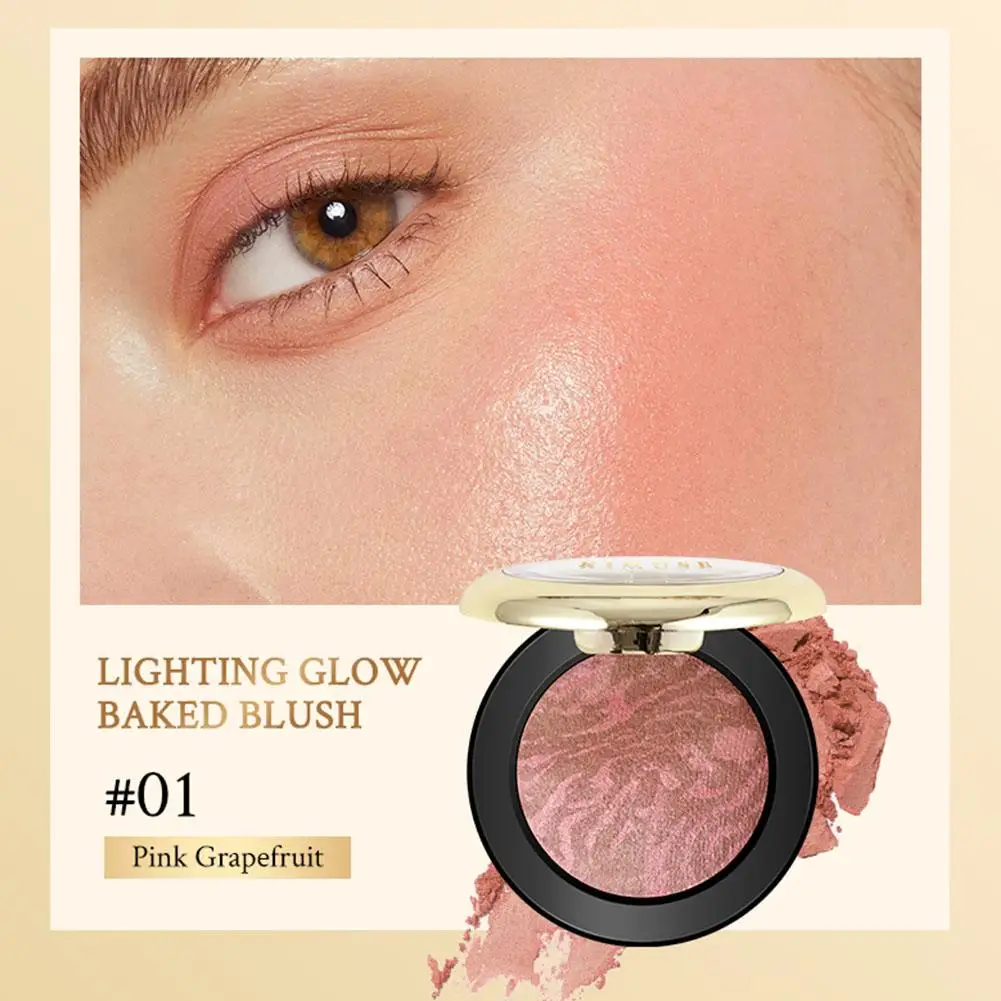 5 Color Women Beautifying Rouge Lighting Glow Baked Blush Natural Nude Long Lasting Makeup Rouge Moist Skin Beauty Tools