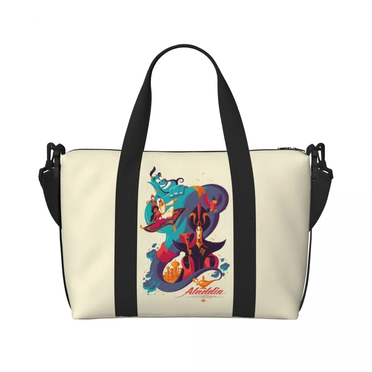 

Пляжная большая сумка Aladdin на заказ для женщин, анимационные пляжные дорожные сумки с большим отделением для спортзала