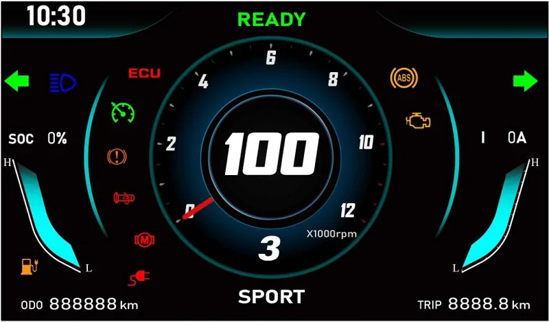 Speedometer 7 inci untuk kendaraan Shell cocok dengan tampilan kendaraan Fardriver, votel, dan QSmotor TFT Electric