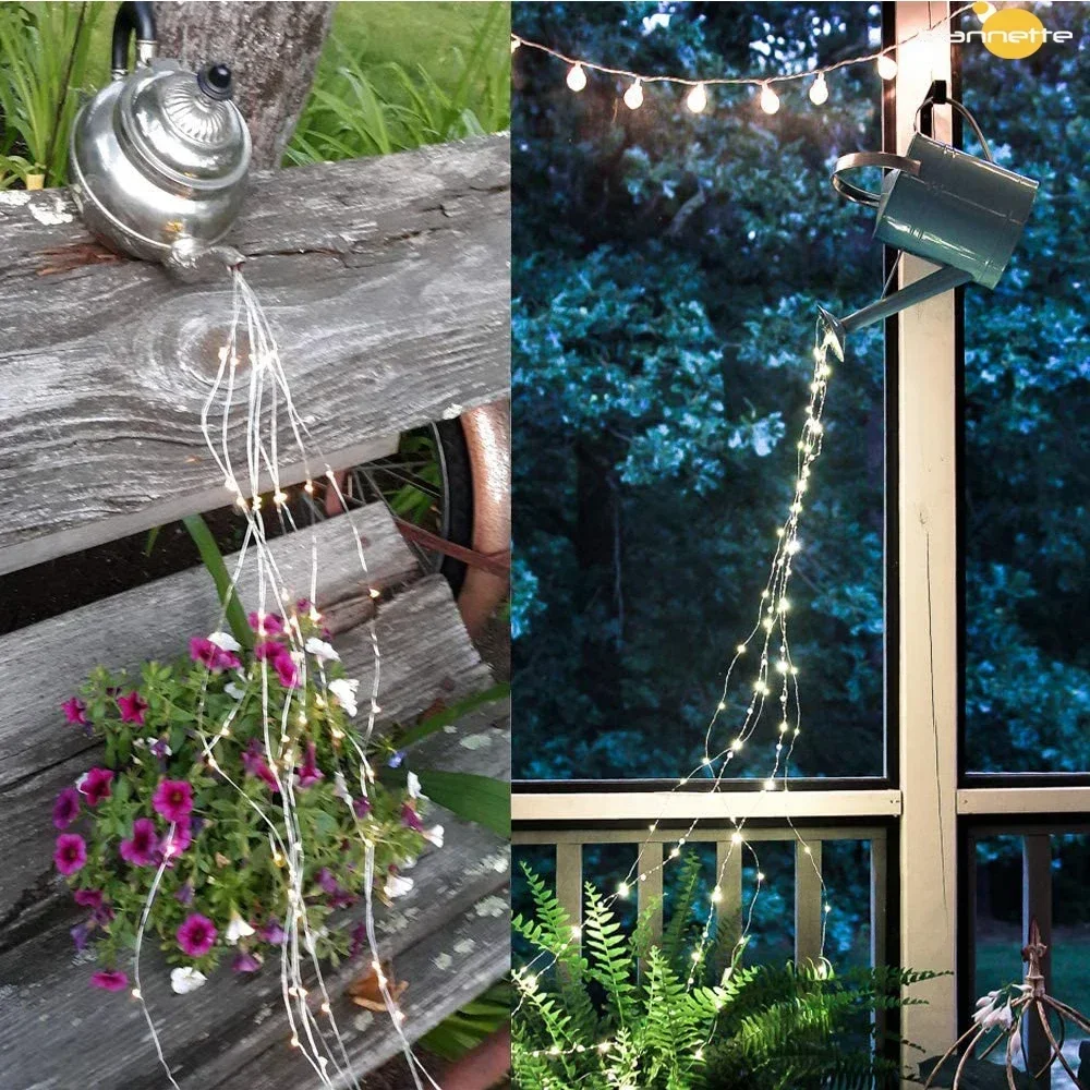 Solar Fairy Lights Outdoor Waterproof Solar Firefly Bunch Light Solar Waterfall Light Solar Watering Can Light Tent String Light