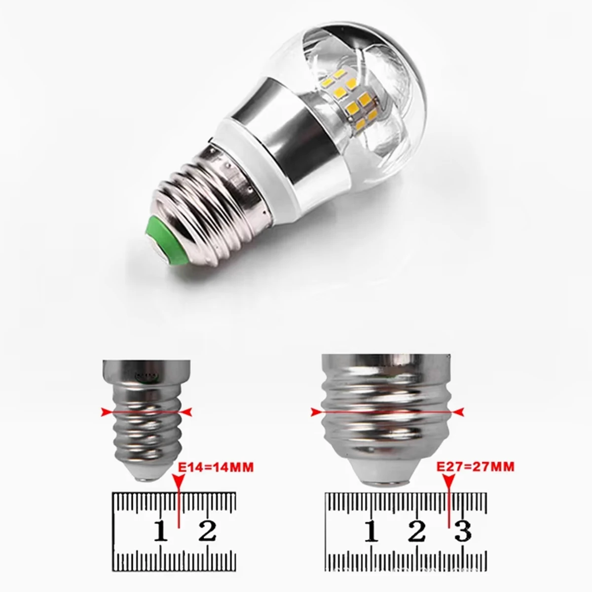 10 قطعة LED مرآة لمبة E27 E14 نصف خيوط فضية 5 واط 7 واط 9 واط لمبة ديكور فضي أبيض 3000 كيلو سوبر غرفة ديكور 230 فولت استبدال