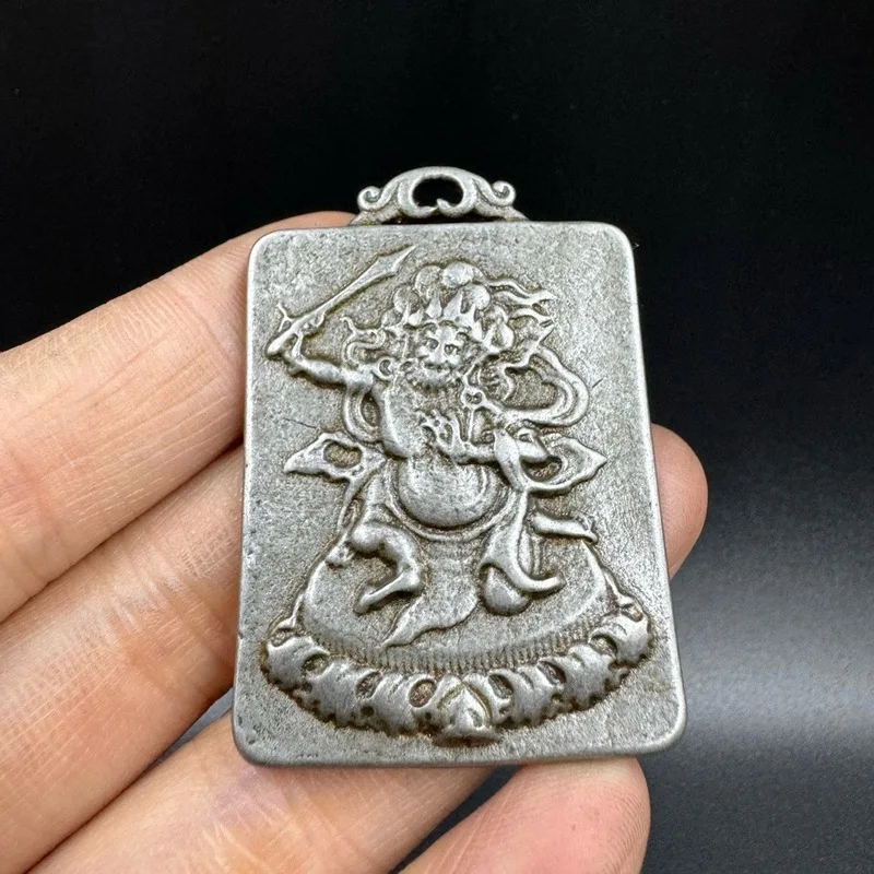 Tibetan-Style Hand-Carved Nepalese Pendant Featuring Immovable Bodhisattva