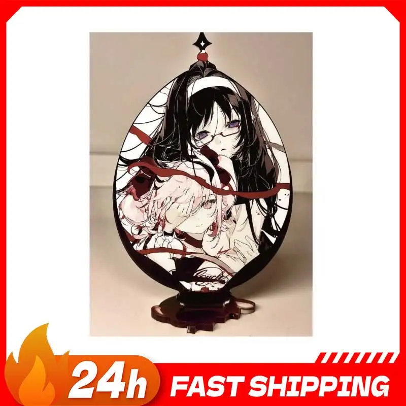 Madoka magica anime periféricos castiçal estilo homura akemi sexy menina acrílico suporte madoka kaname placa de pé brinquedos presentes