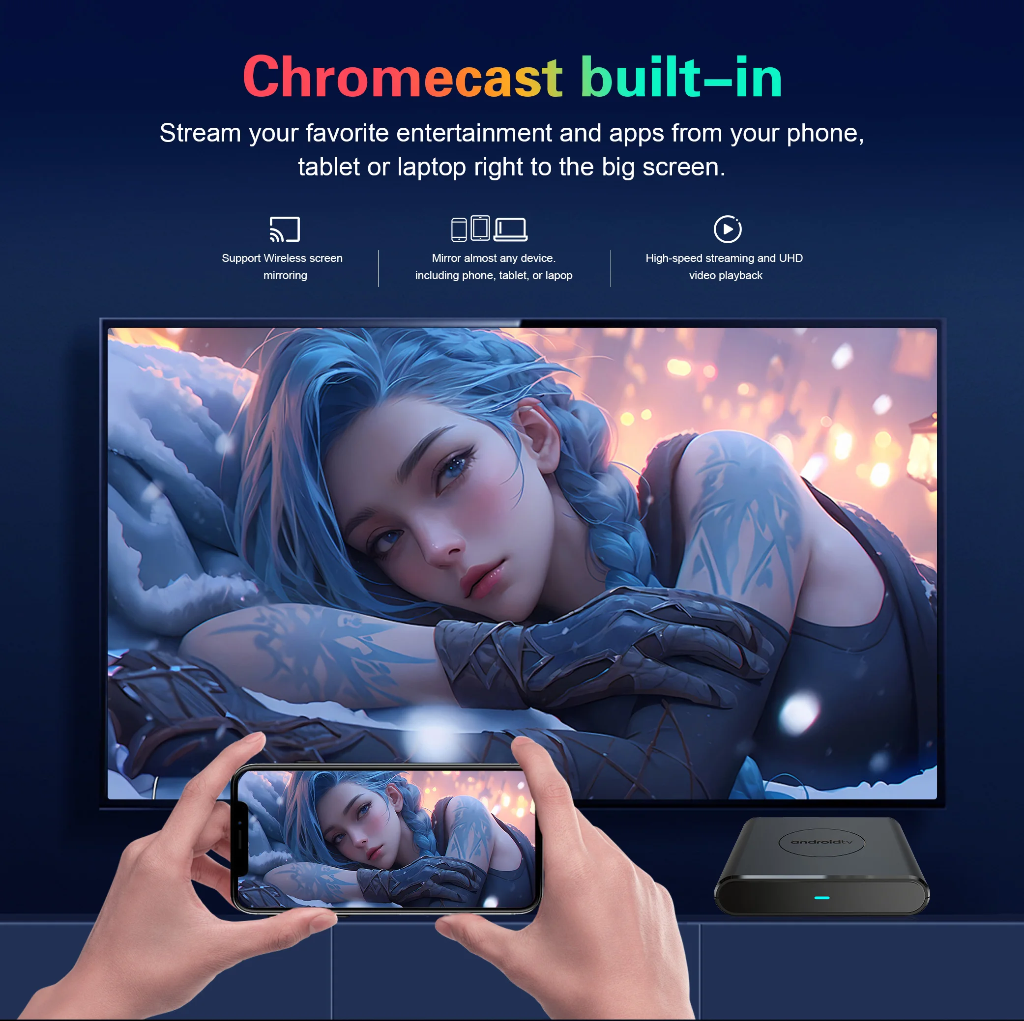 Mortal T1 Pro Android 14 Smart TV Box Rockchip 3528 Wifi6 4 Go 128 Go 8K HDR10 BT5.0 Chromecast Haute Définition Décodeur Lecteur