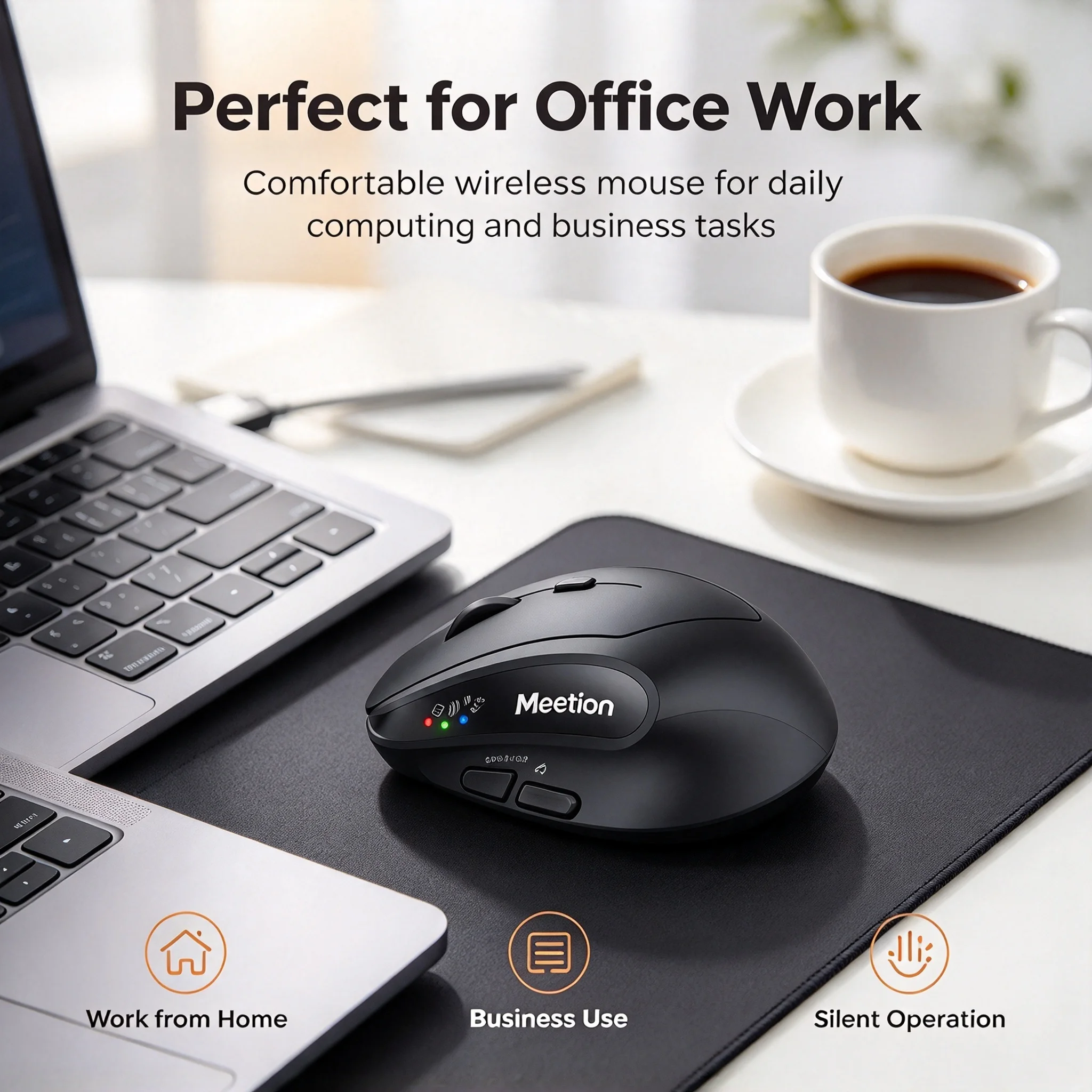 Dual-Mode Wireless 2.4G Bluetooth Office Mouse 2400DPI Adjustable Rechargeable  Ergonomic Vertical Mouse For PC Computer Laptop