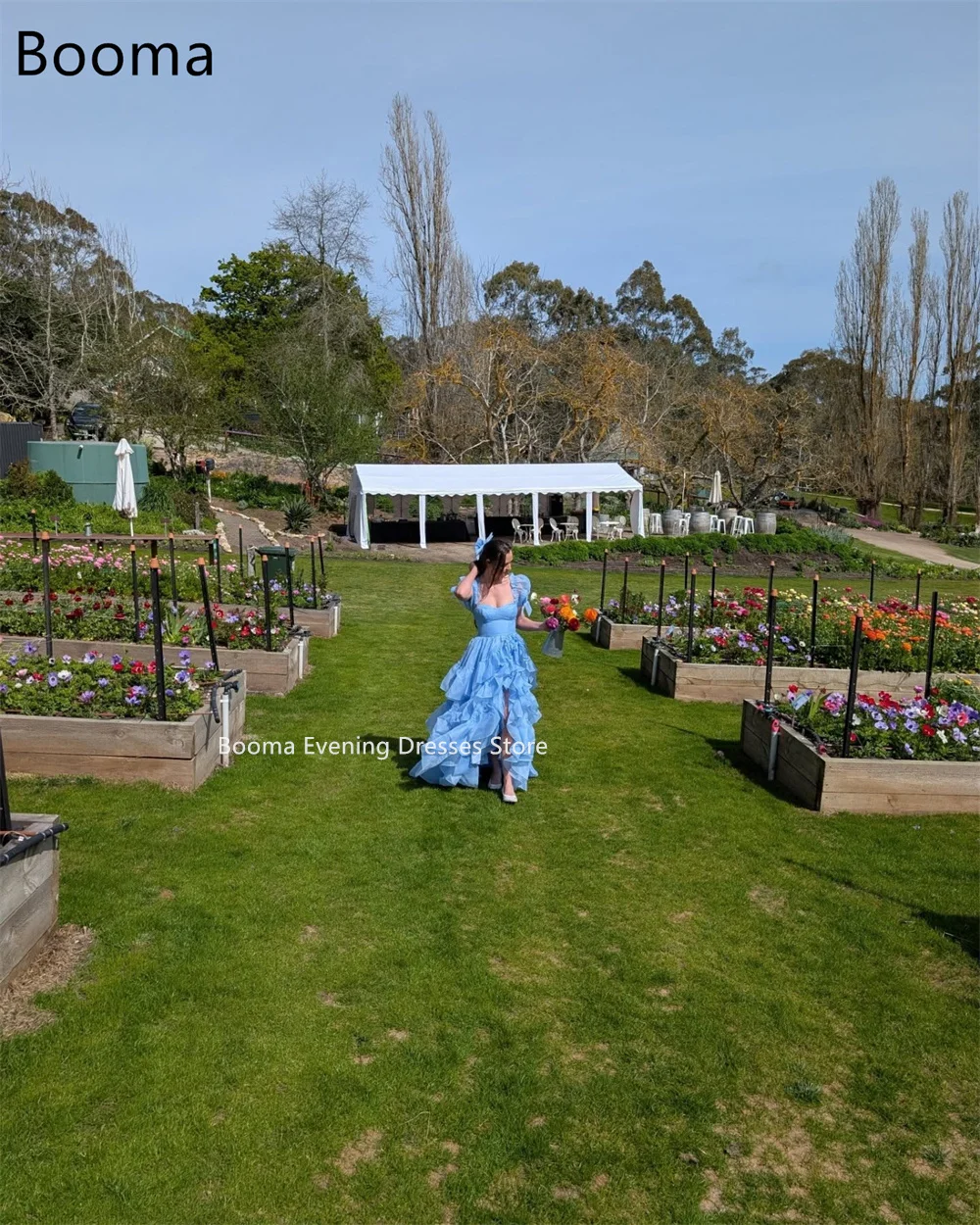 Booma A-lijn Klassieke Bule Avondjurken Formele Partij Jassen voor Vrouwen Lange Plooi Elegante Prom Gown Aanpassen 2025