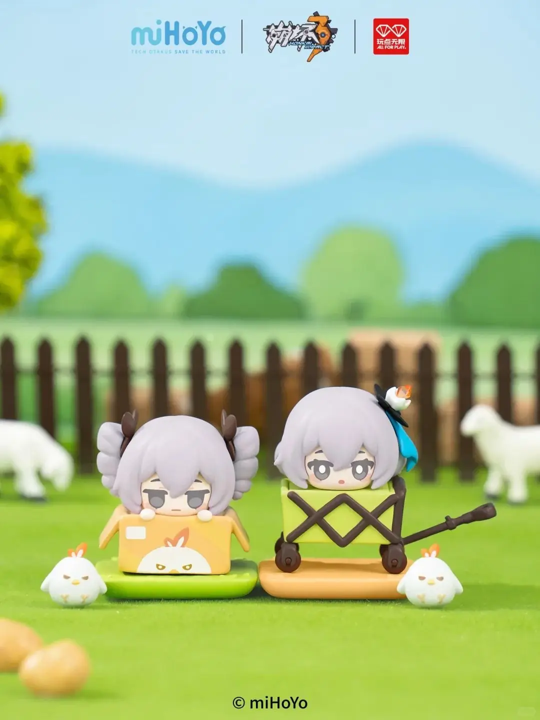 الأصلي ميهويو هونكاي تأثير 3 مزرعة سلسلة Q-Topping 1.0 صندوق أعمى الشكل مكدسة دمية لعبة الطرفية سطح المكتب الديكور هدية #4