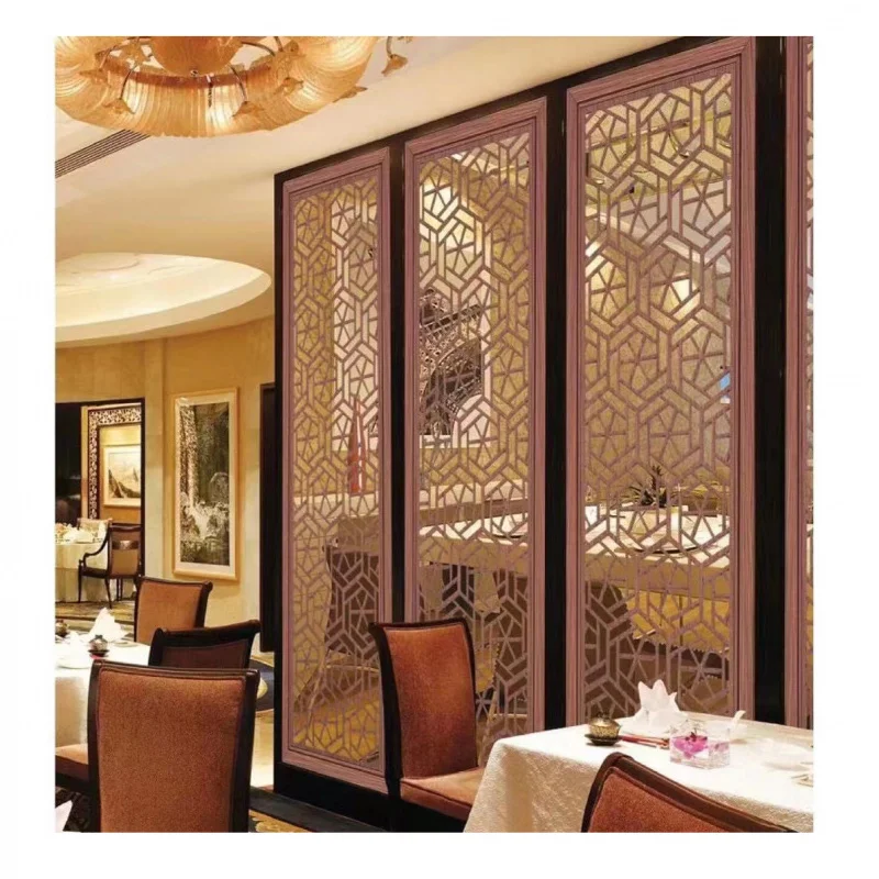 

custom.Metal aluminum screen sculpture screen round pattern bronze hall decoration partition screen